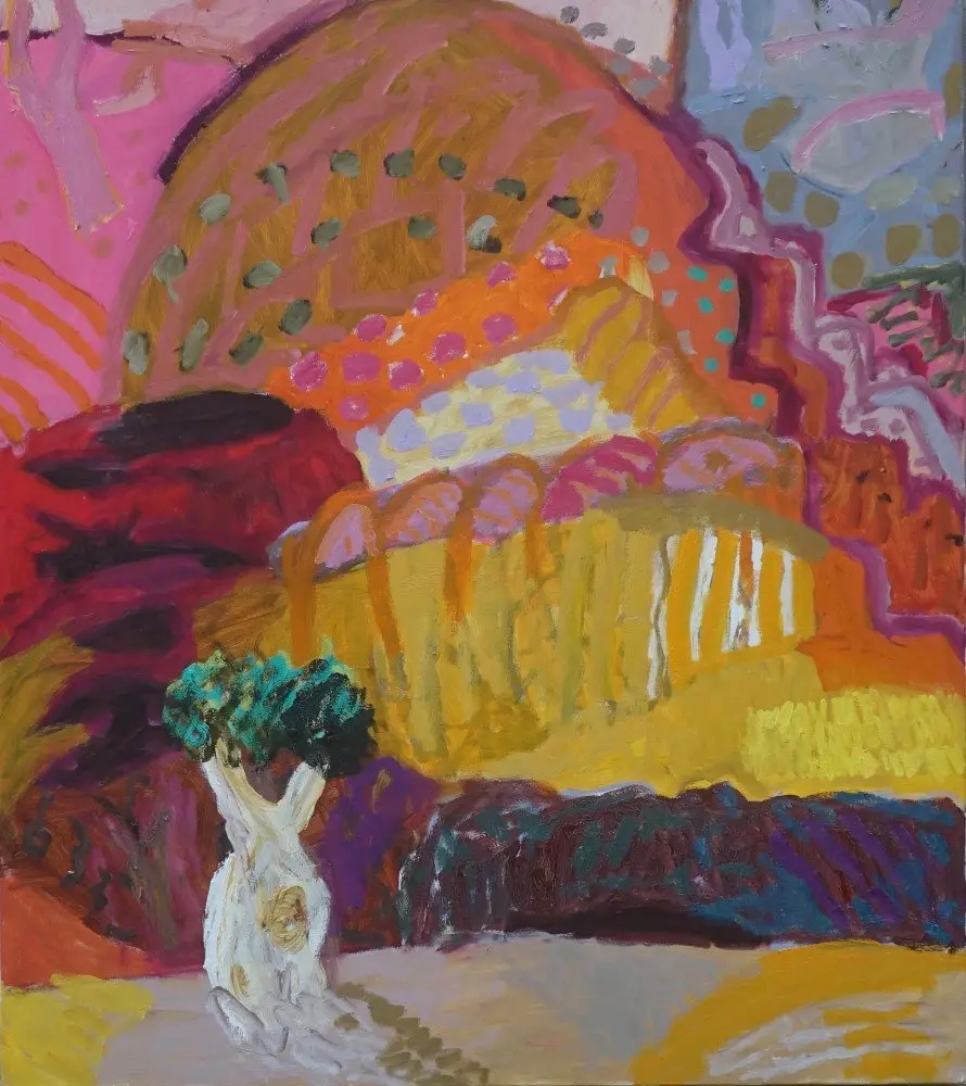 Beside the old tree(SOLD) oil on canvas by artist Sally Stokes