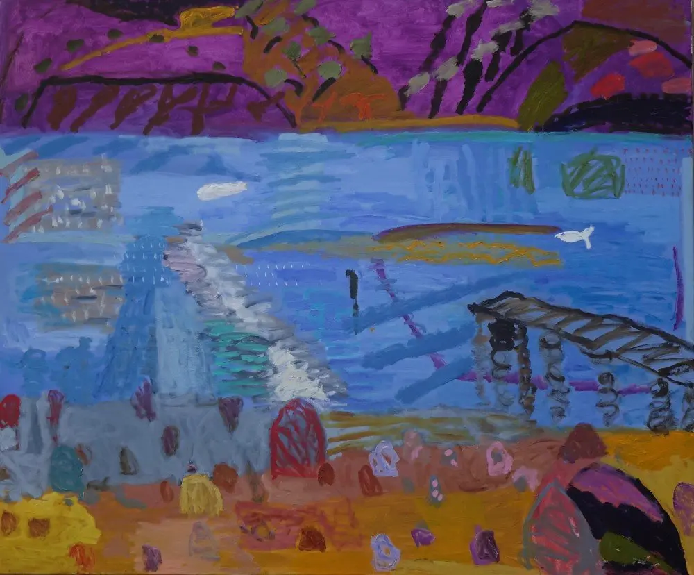 The river sings too (Finalist Gosford Art Prize) oil on canvas by artist Sally Stokes