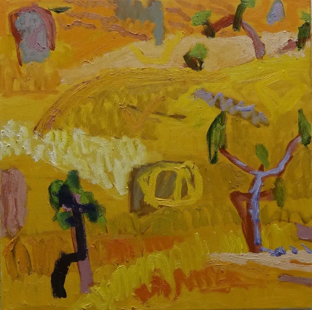 Playing oil on canvas by artist Sally Stokes