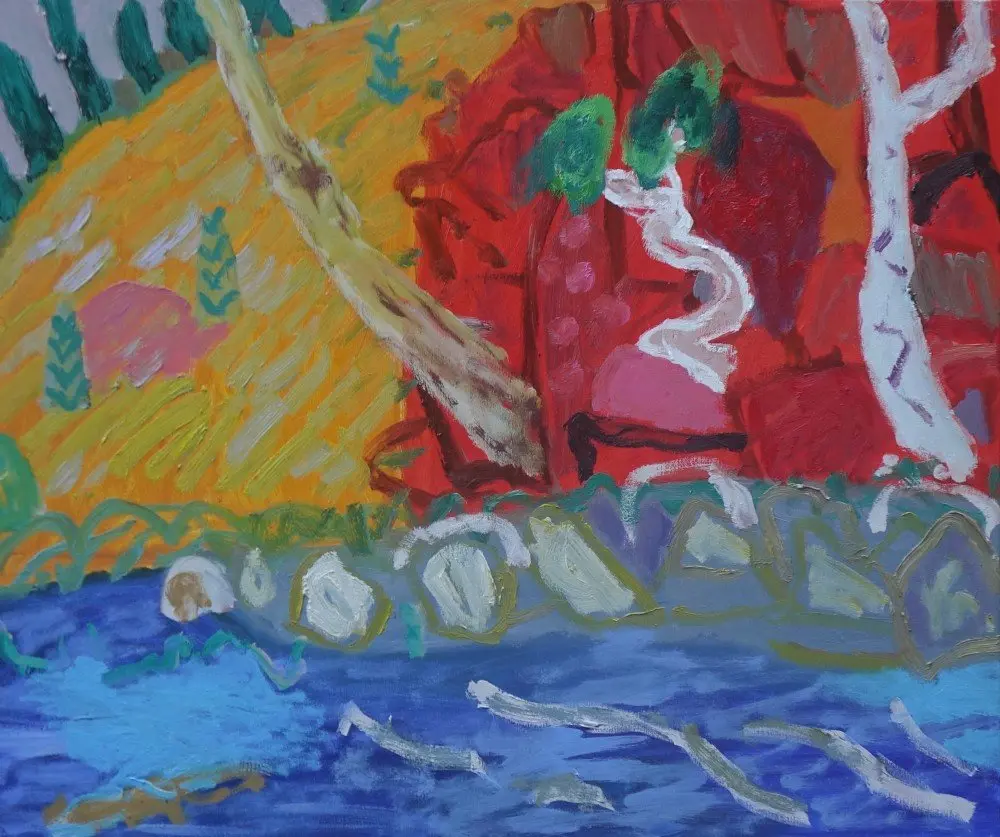 All I know oil on canvas by artist Sally Stokes