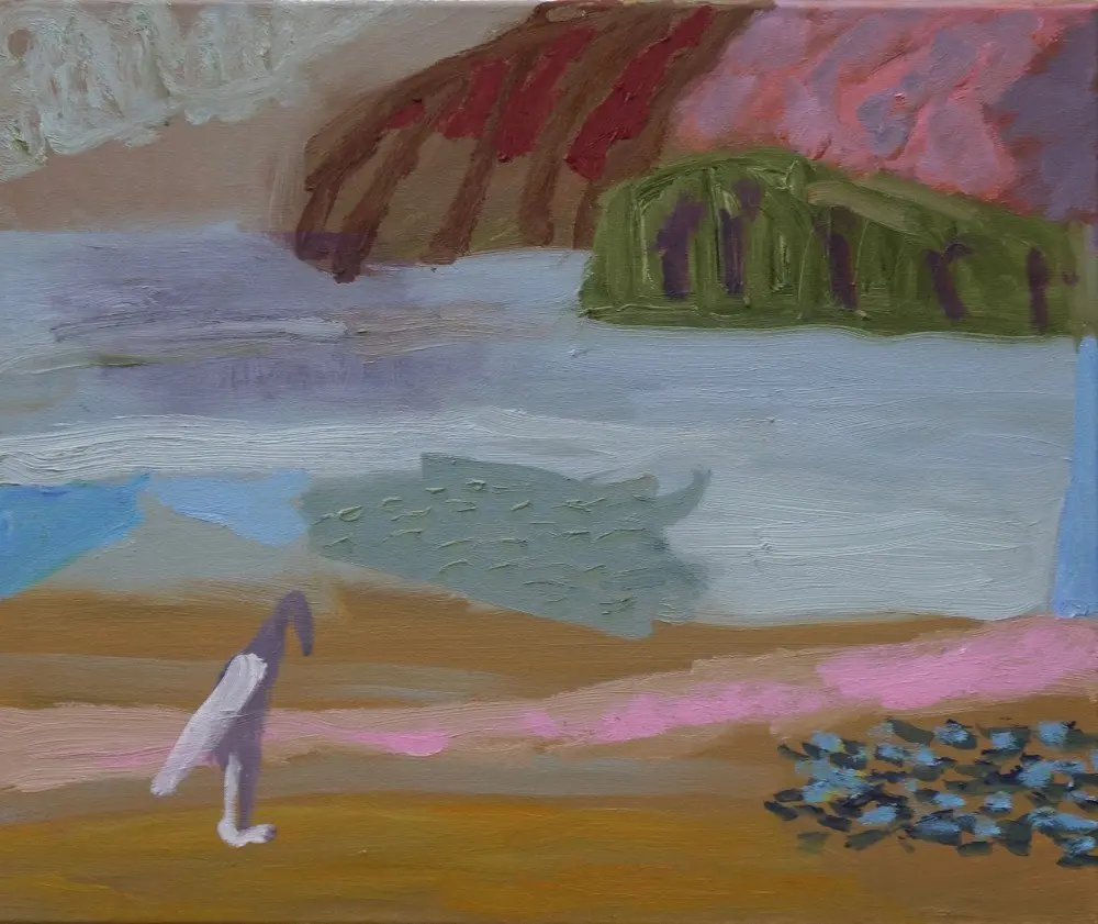 Sentinel oil on canvas by artist Sally Stokes