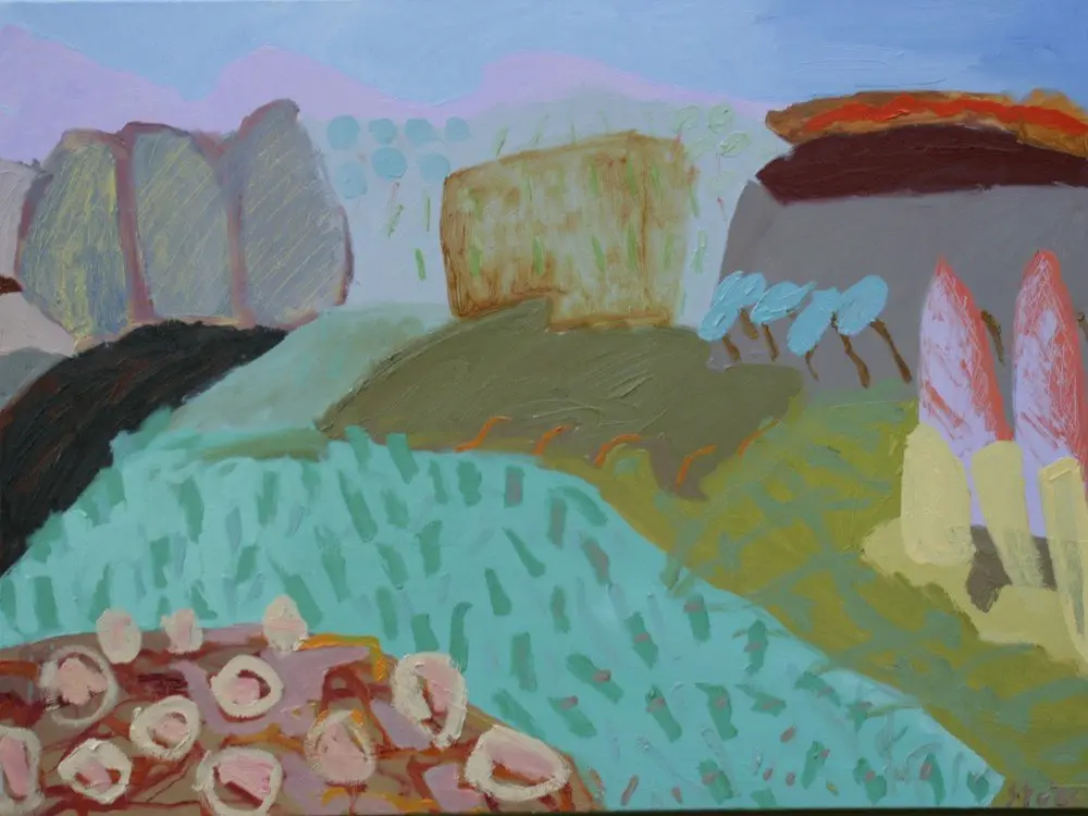 Mythic Rocks (SOLD) Oil on Canvas by artist Sally Stokes