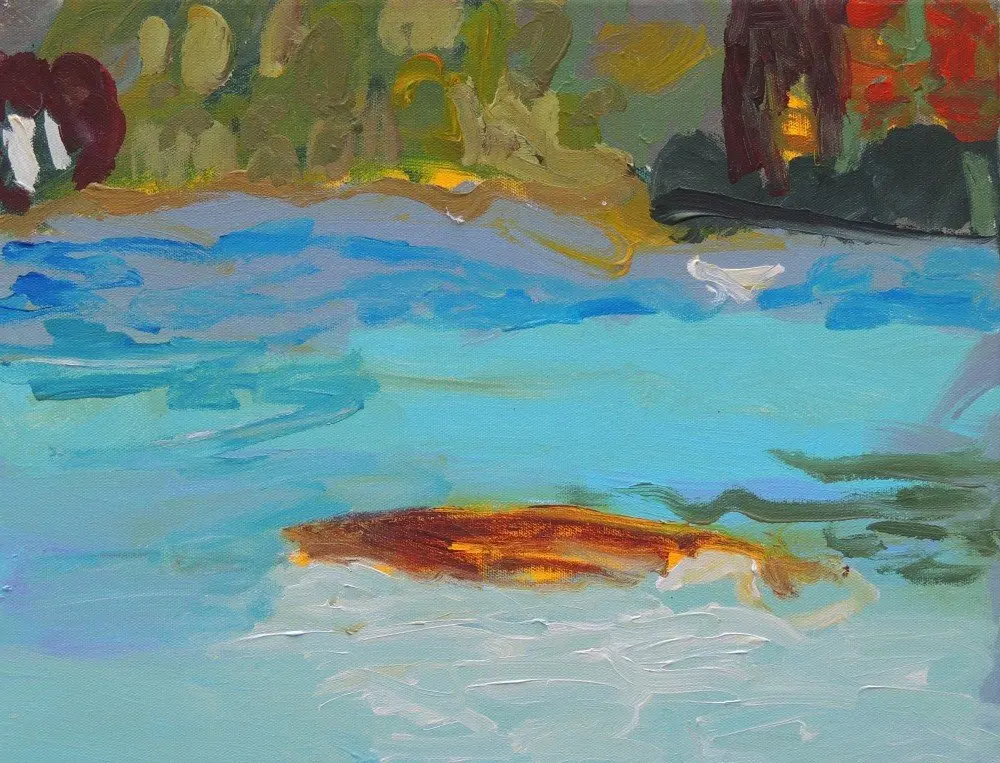 Lapping Waters acrylic on canvas by artist Sally Stokes