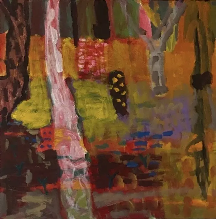 Shifting the silence (SOLD) acrylic on canvas by artist Sally Stokes