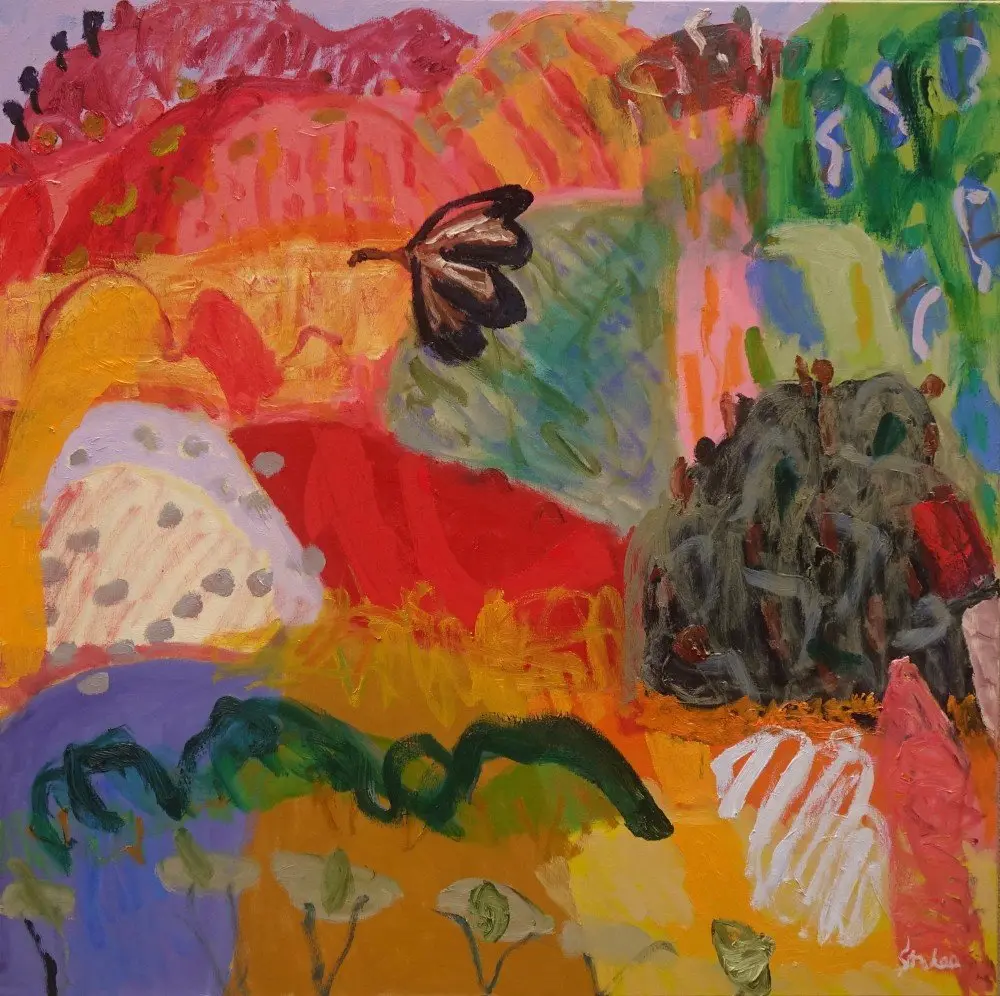 Above the honey ants (SOLD) oil on linen by artist Sally Stokes