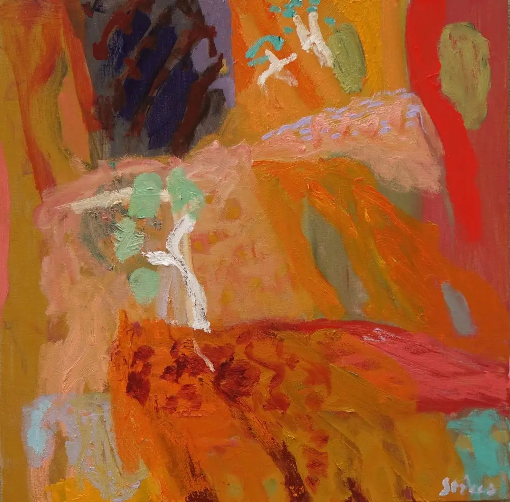 Such wild love (SOLD) oil on linen by artist Sally Stokes