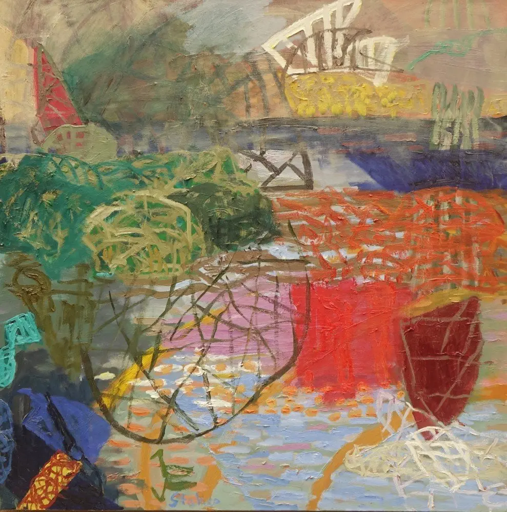 Water patterns oil on canvas by artist Sally Stokes