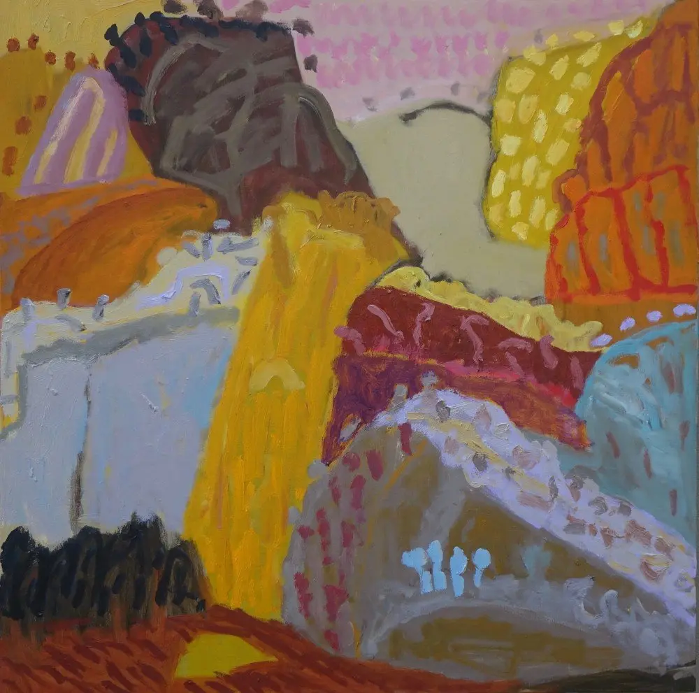No less lovely oil on linen by artist Sally Stokes