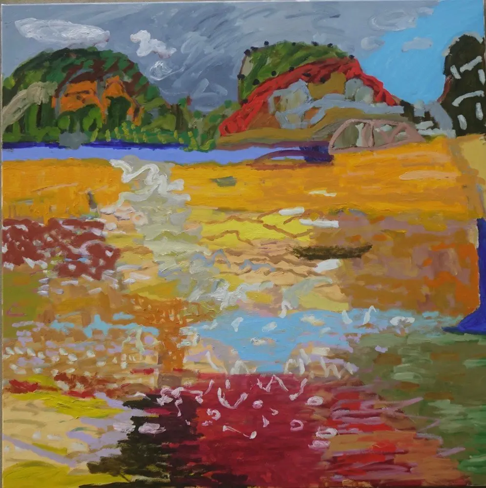It is oil on canvas by artist Sally Stokes