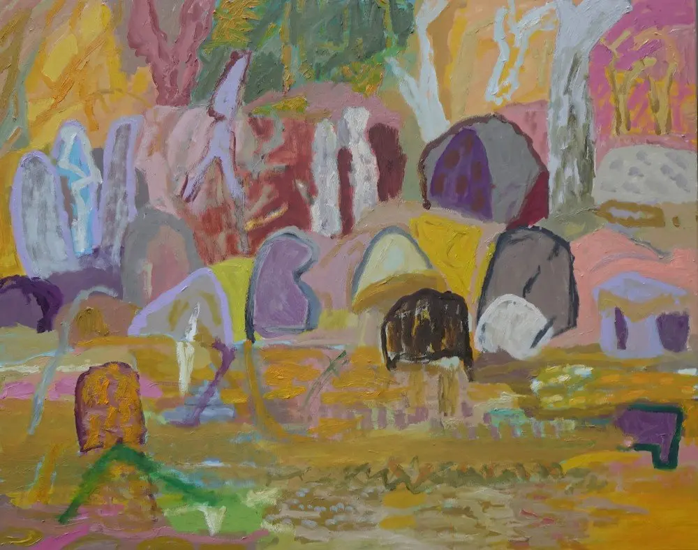 Joyous summer (Allocated A) oil on canvas by artist Sally Stokes