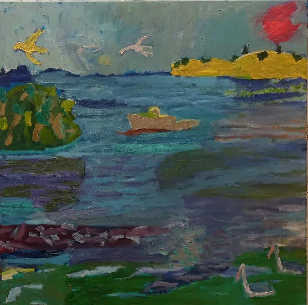 Enough oil on canvas by artist Sally Stokes