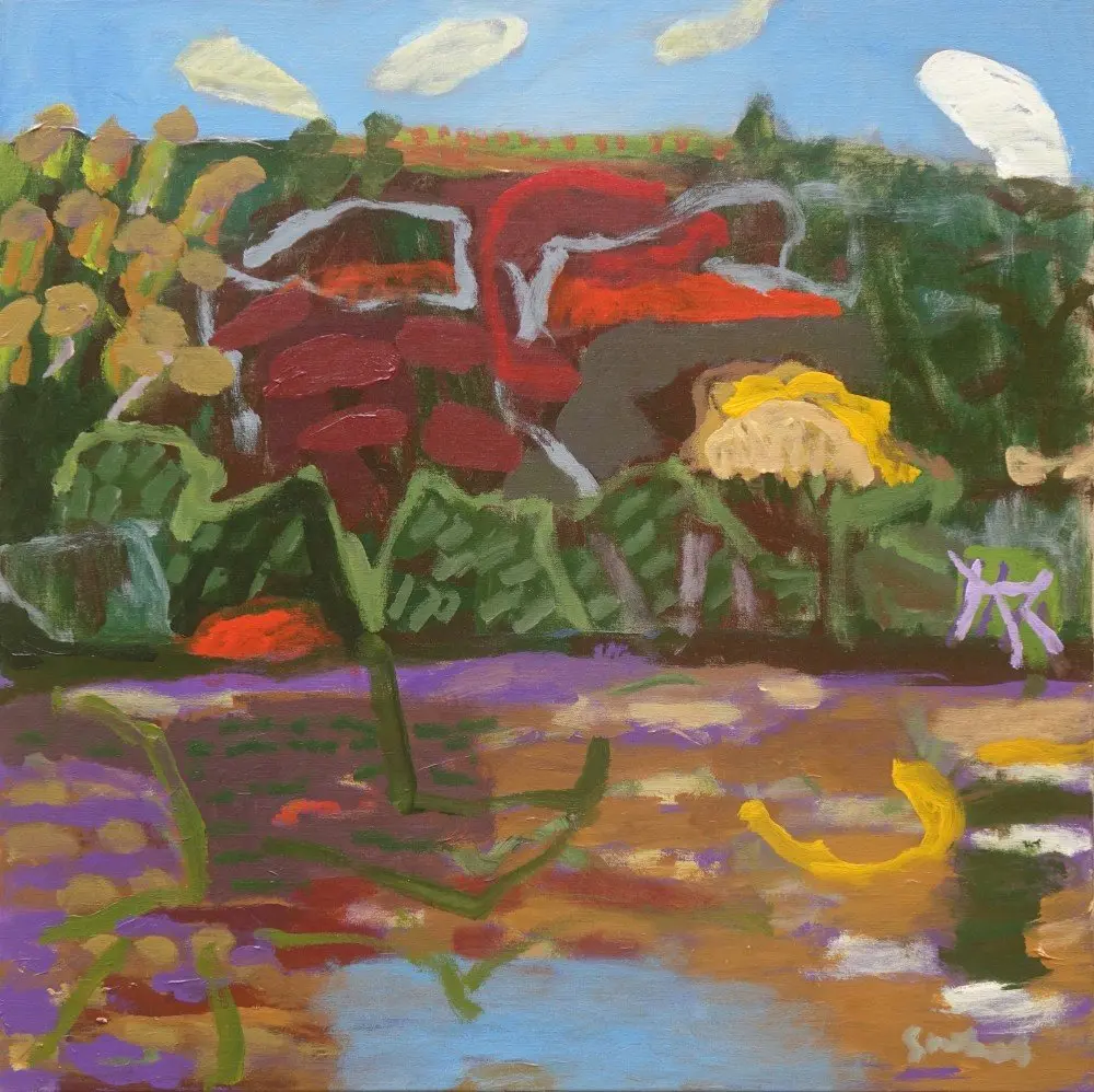 I never saw  acrylic on linen by artist Sally Stokes
