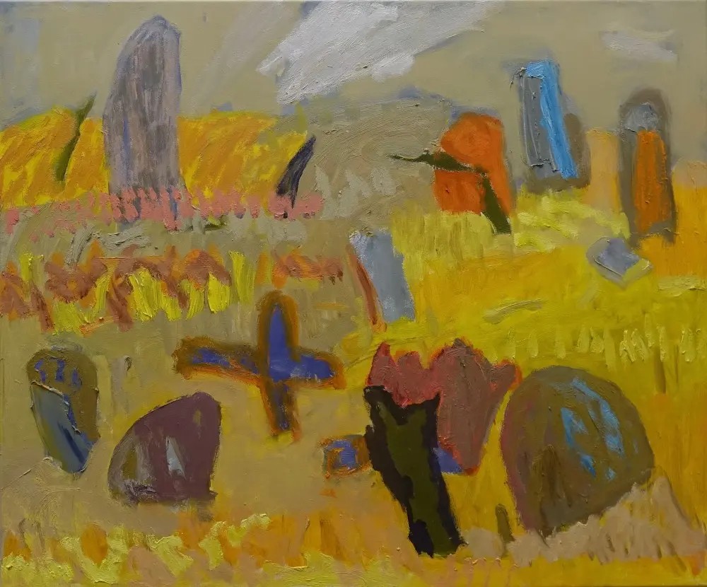 Sentinels (SOLD) oil on canvas by artist Sally Stokes