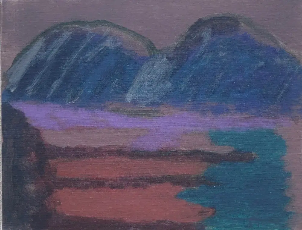 Solitude acrylic on linen by artist Sally Stokes