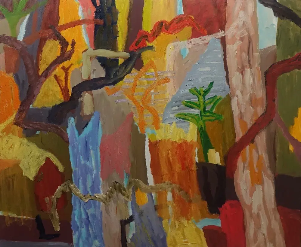 Into the air (Allocated LM) oil on canvas by artist Sally Stokes