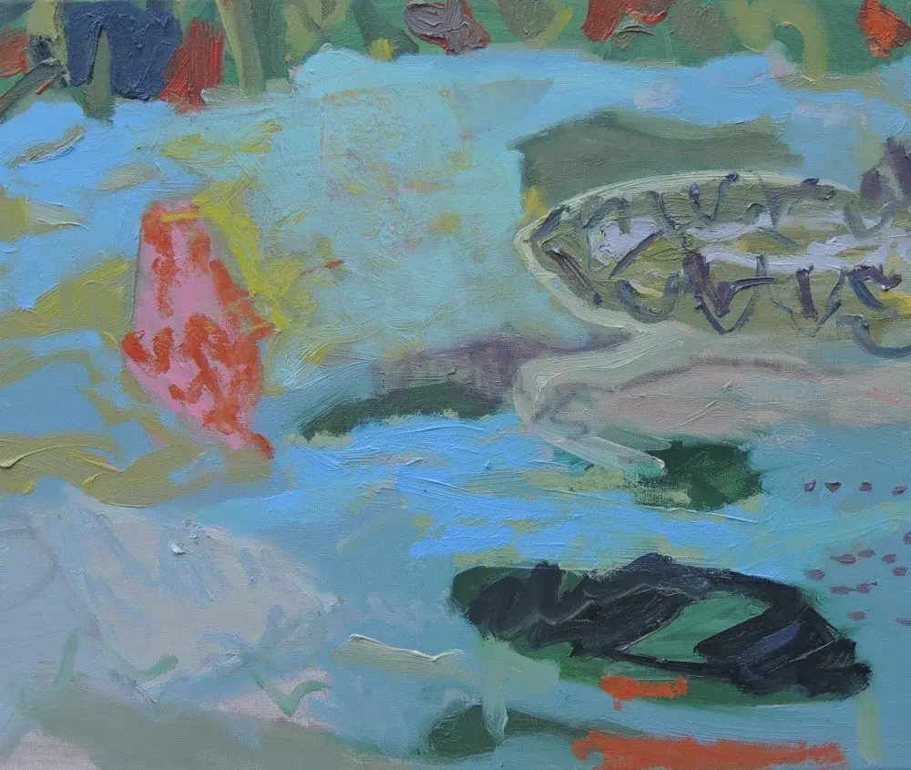 Buoy oil on canvas by artist Sally Stokes