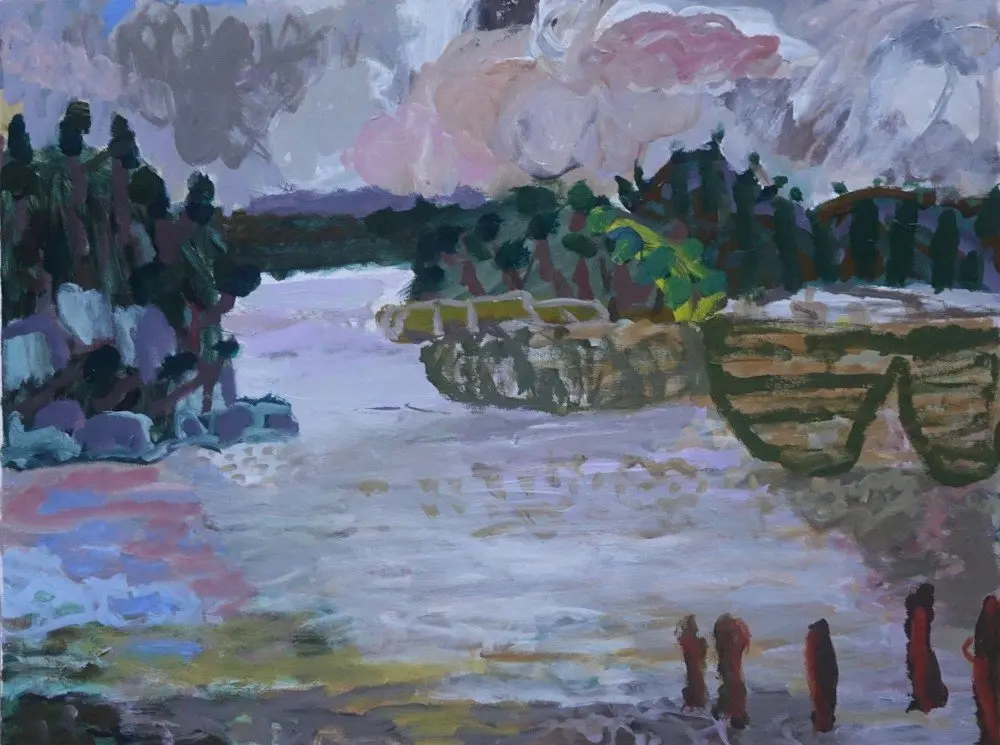 Storm coming acrylic on canvas by artist Sally Stokes