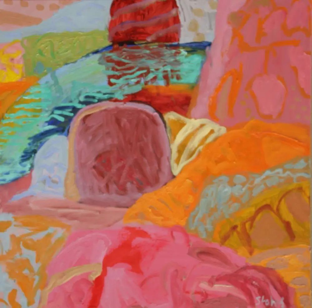Above Gunlom falls oil on canvas by artist Sally Stokes