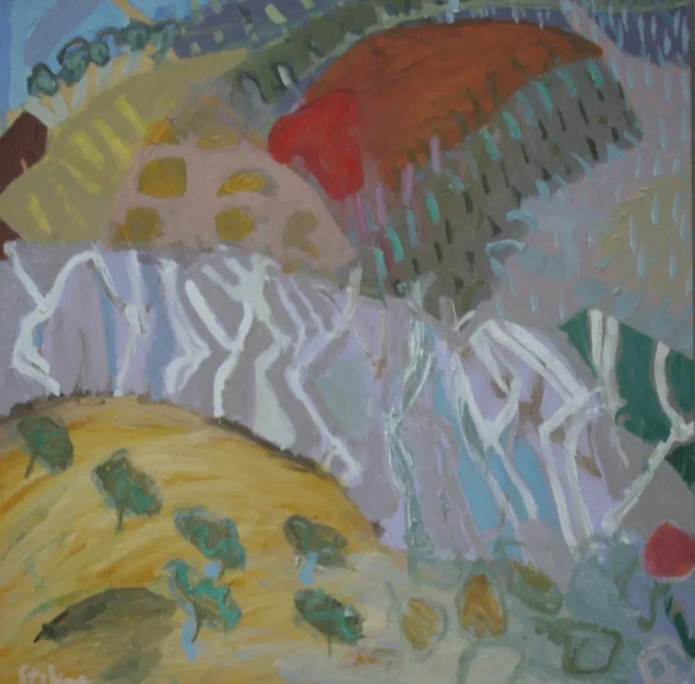Hillslide Oil on Canvas by artist Sally Stokes