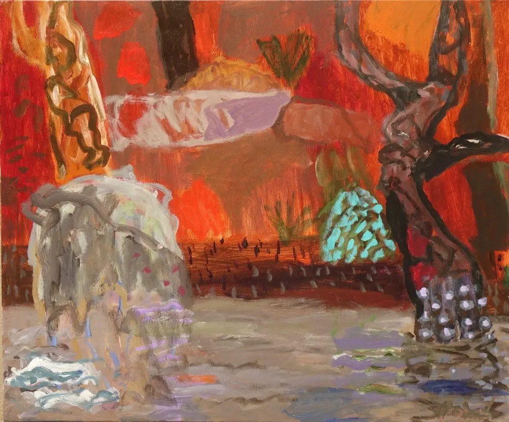 Bridge of understanding acrylic on canvas by artist Sally Stokes