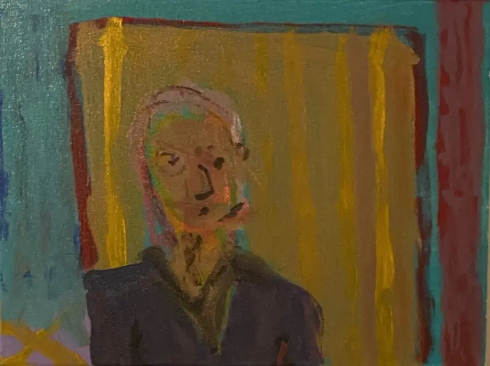 Tony portrait 2 acrylic on canvas by artist Sally Stokes