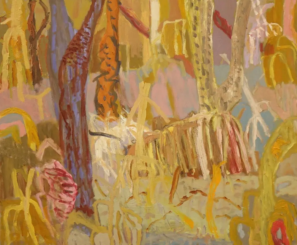 Reaching up  oil on linen by artist Sally Stokes