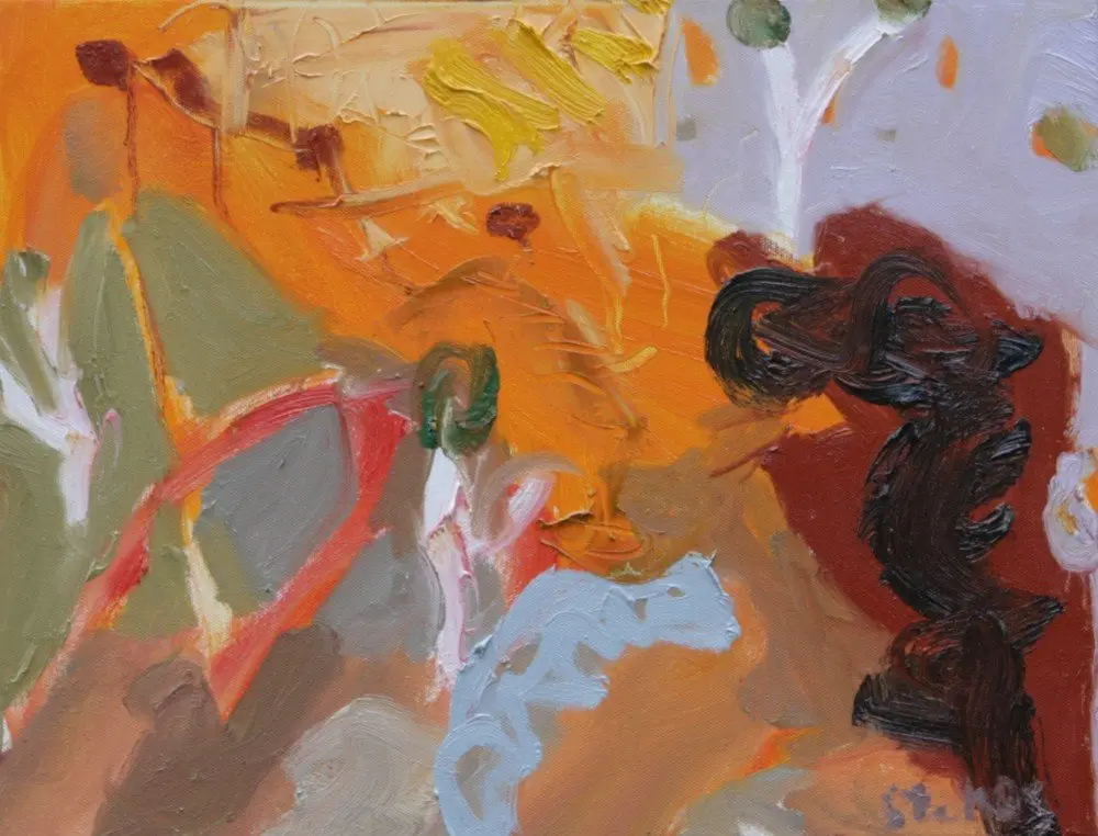 Desert Hillside oil on canvas by artist Sally Stokes