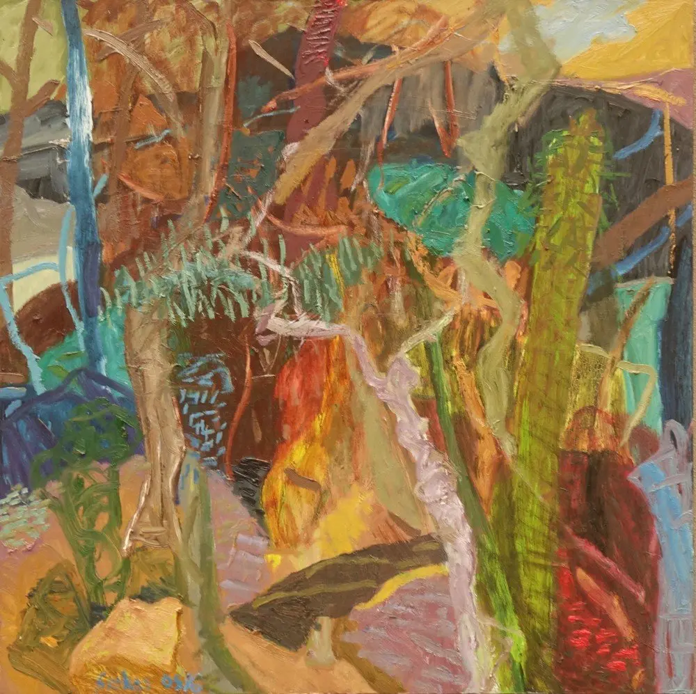 Patterns of bush oil on canvas by artist Sally Stokes