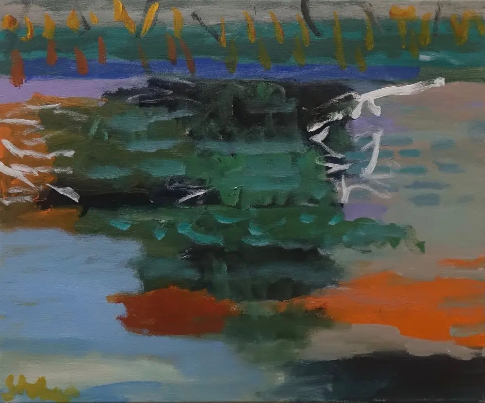 Softly acrylic on canvas by artist Sally Stokes