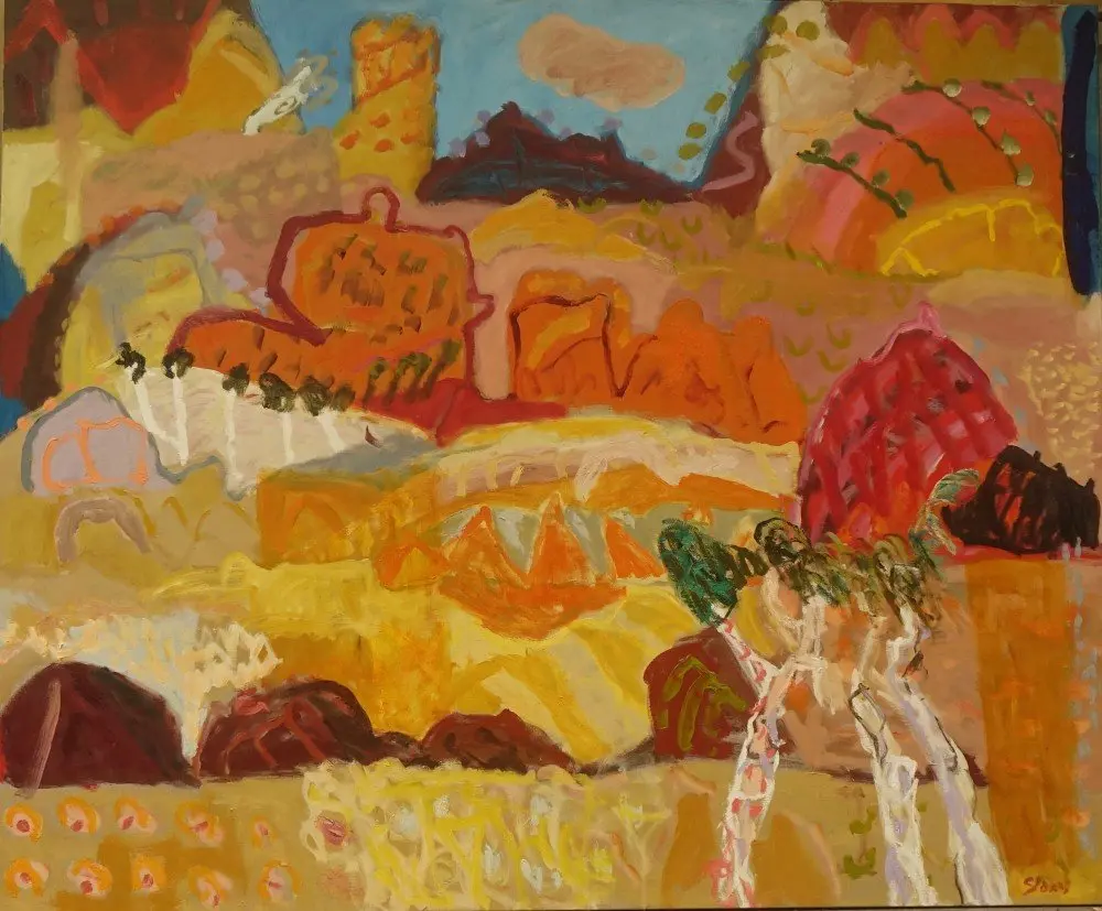 A deep and miraculous composure (SOLD) oil on linen by artist Sally Stokes