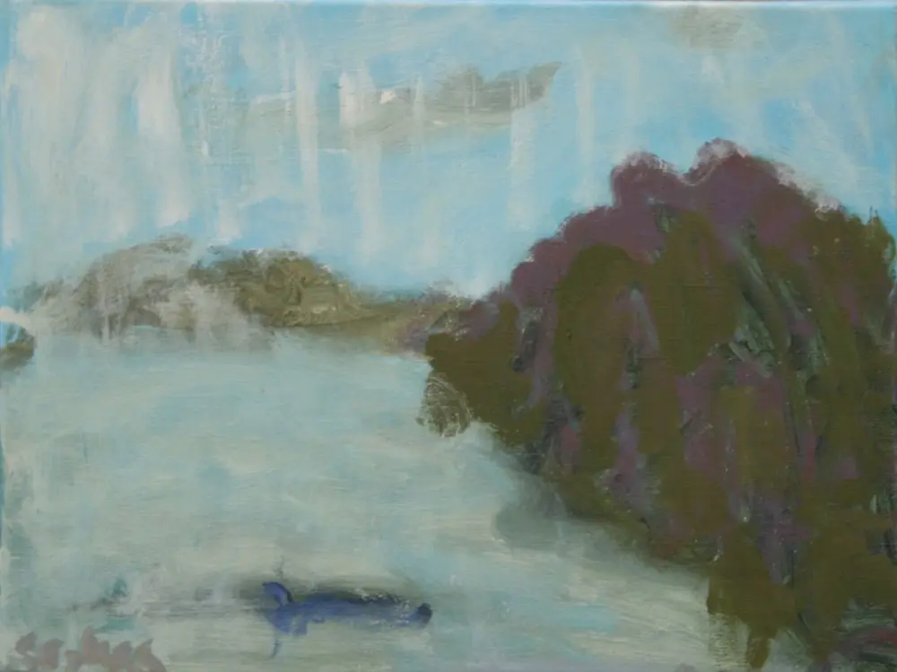 Unveiling acrylic on linen by artist Sally Stokes