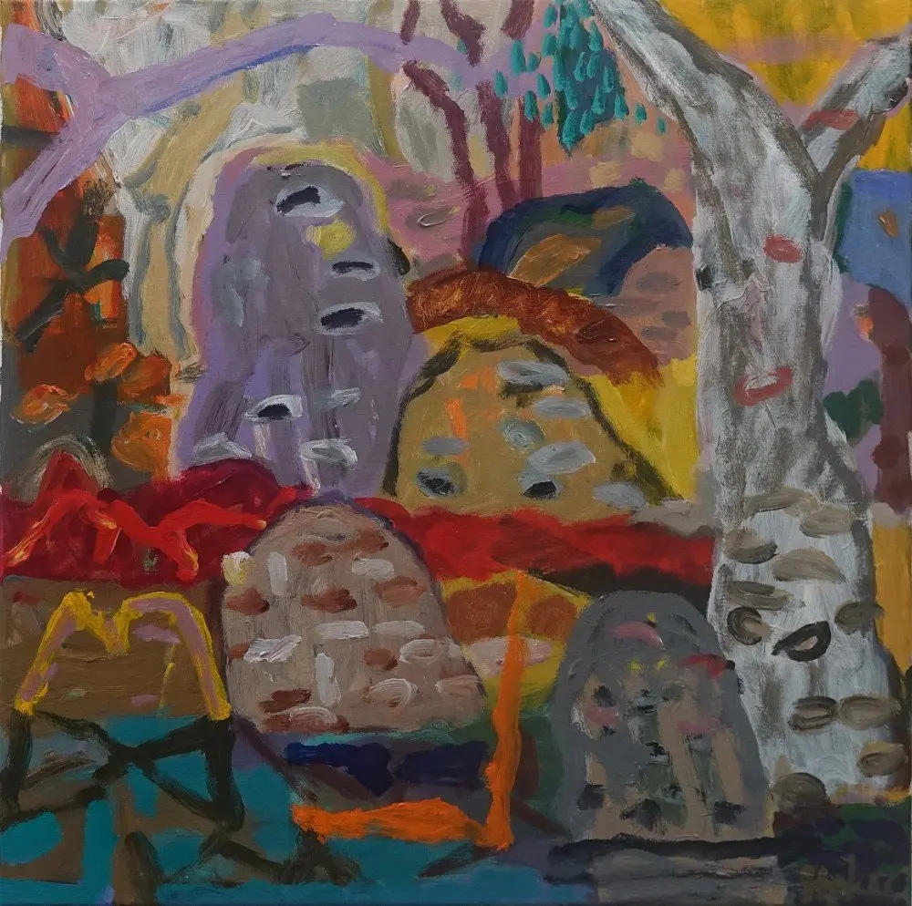 Still as before  acrylic on canvas by artist Sally Stokes