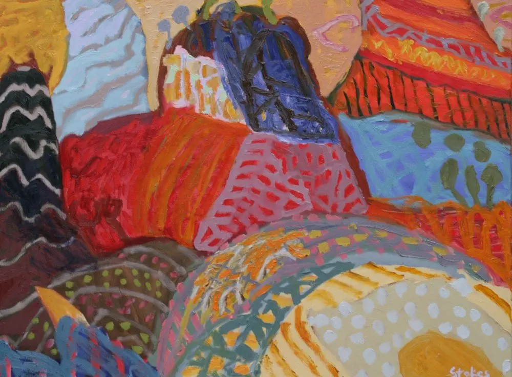 Red Country (SOLD) oil on canvas by artist Sally Stokes