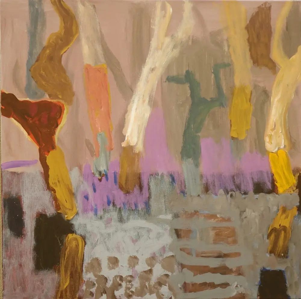Looking in (SOLD) acrylic on linen by artist Sally Stokes