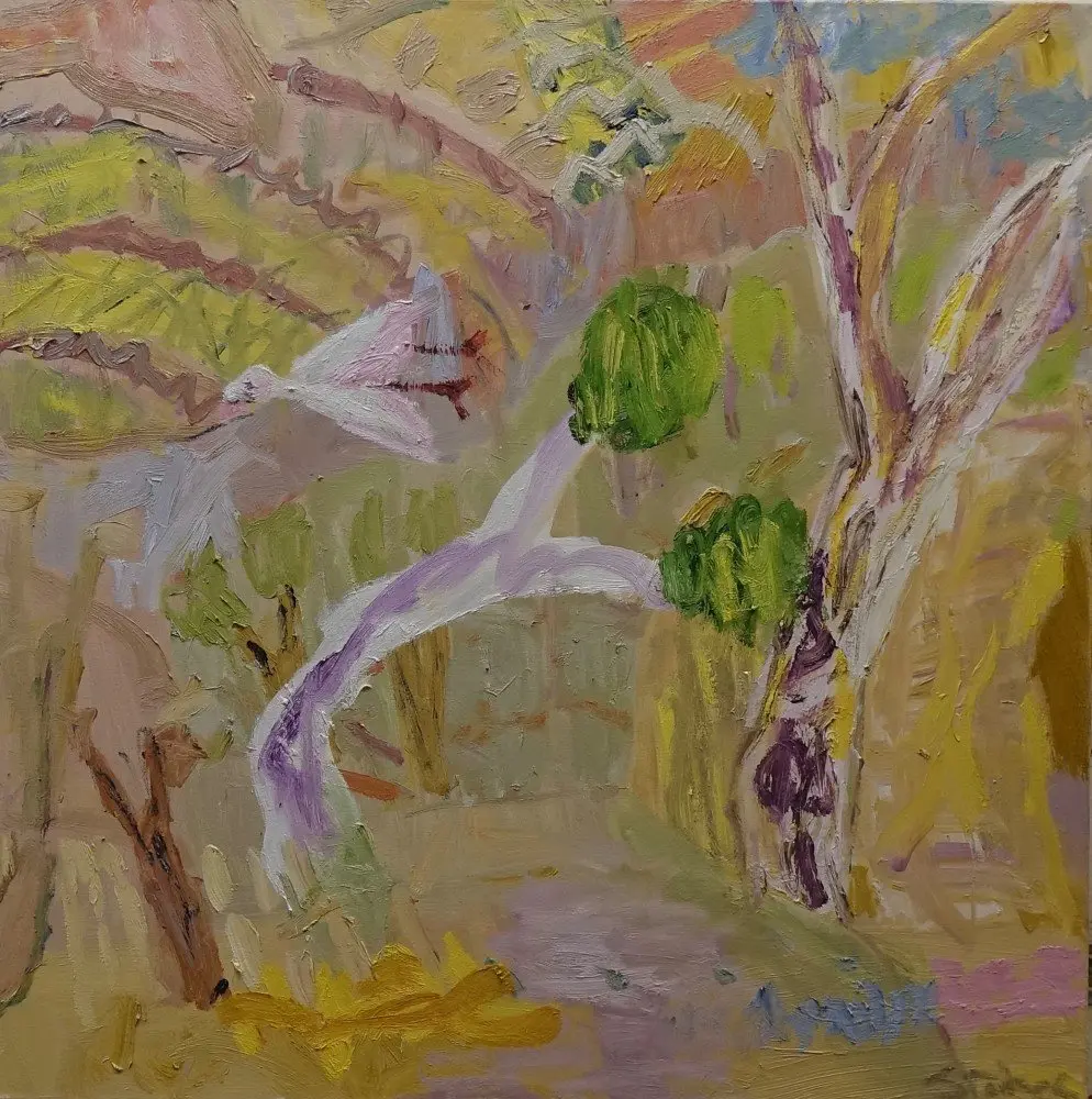 Whitebird sings (SOLD)  oil on canvas by artist Sally Stokes