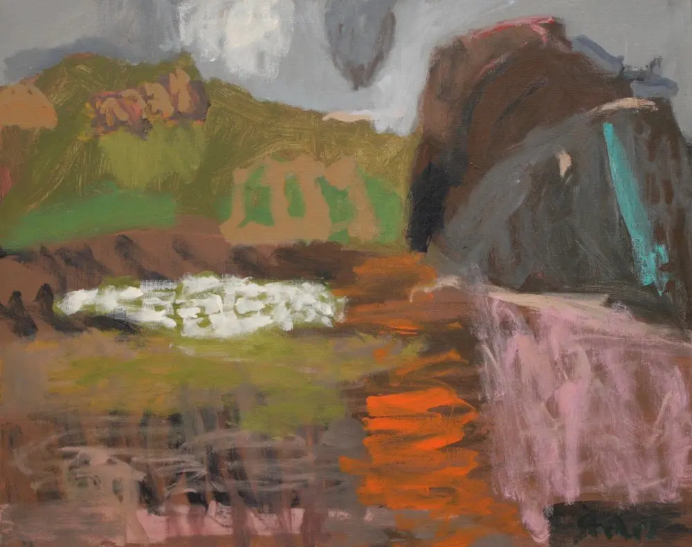Secret River acrylic on linen by artist Sally Stokes