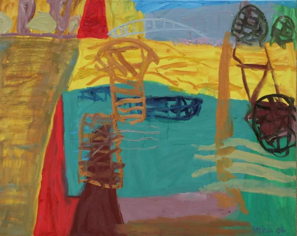 River reflections oil on canvas by artist Sally Stokes