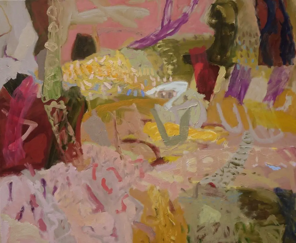 The earth moves (SOLD) oil on linen by artist Sally Stokes