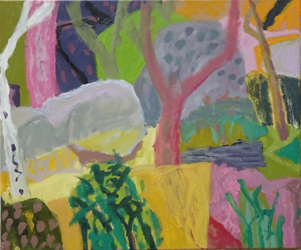 Who was listening? oil on canvas by artist Sally Stokes