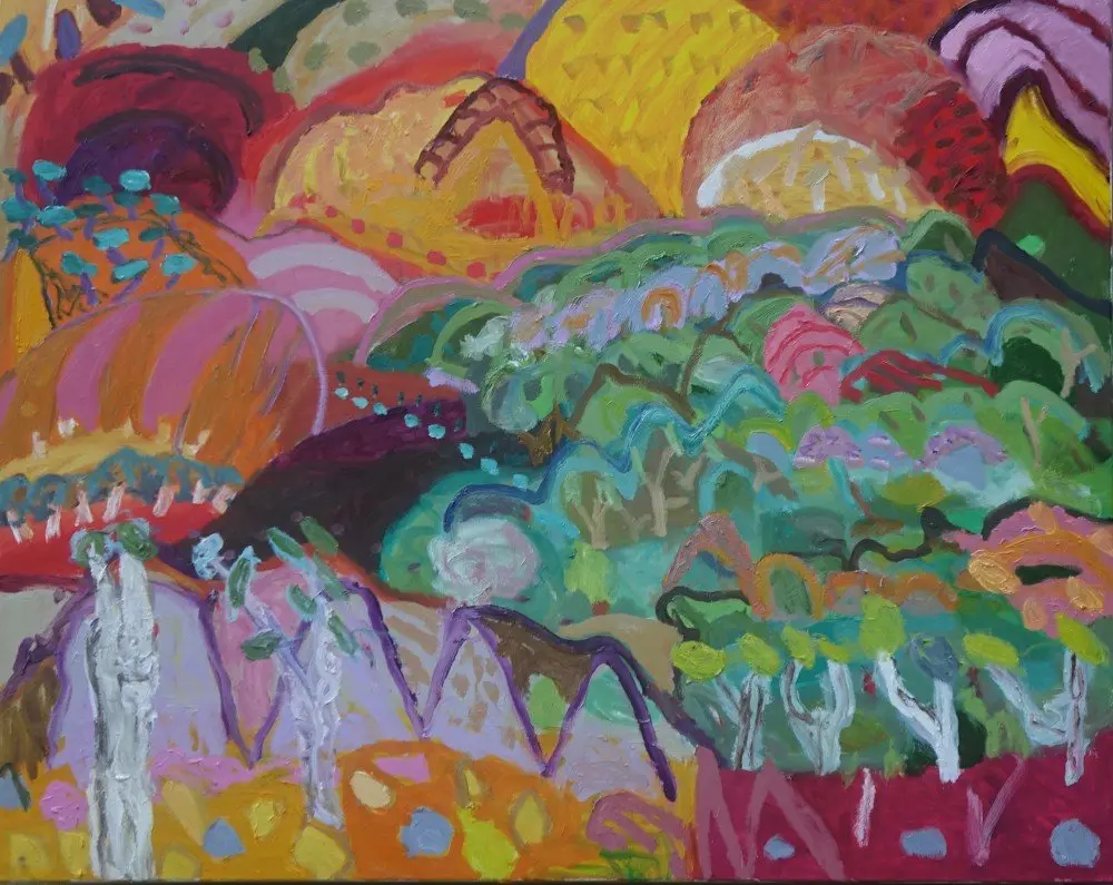 What they find oil on canvas by artist Sally Stokes