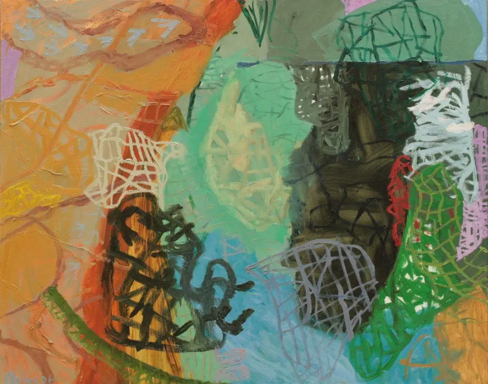 Reflection Patterns oil on canvas by artist Sally Stokes
