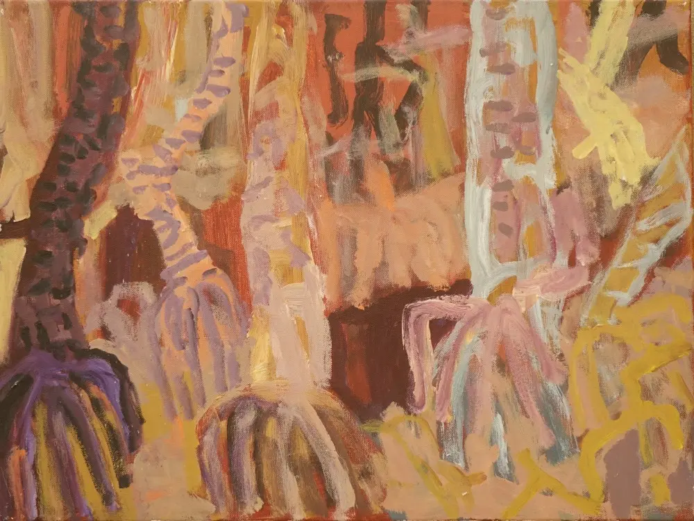 Once again acrylic on canvas by artist Sally Stokes