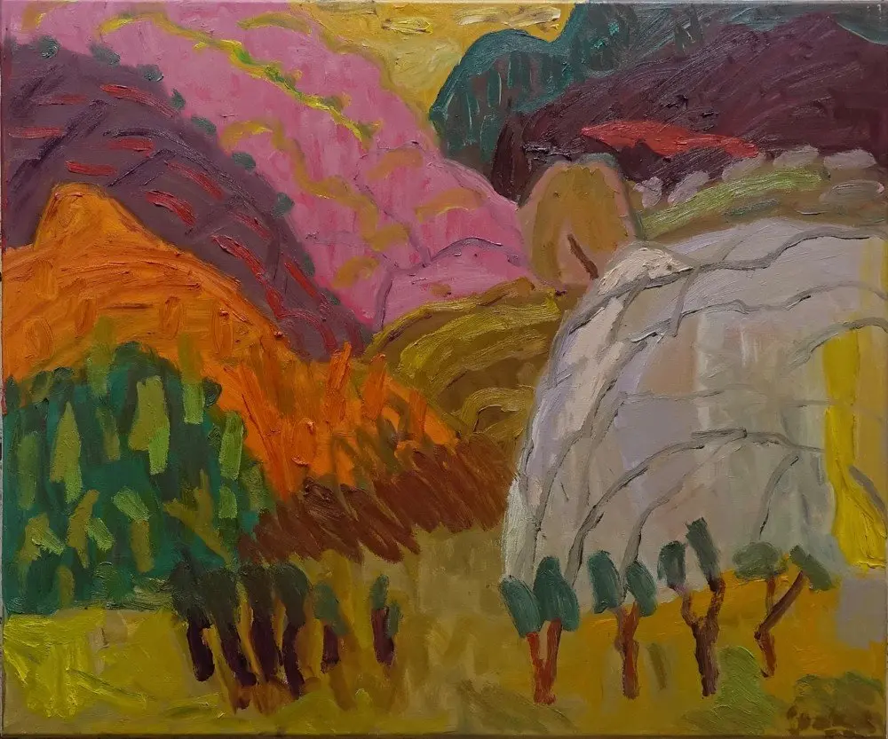 Holding  oil on canvas by artist Sally Stokes