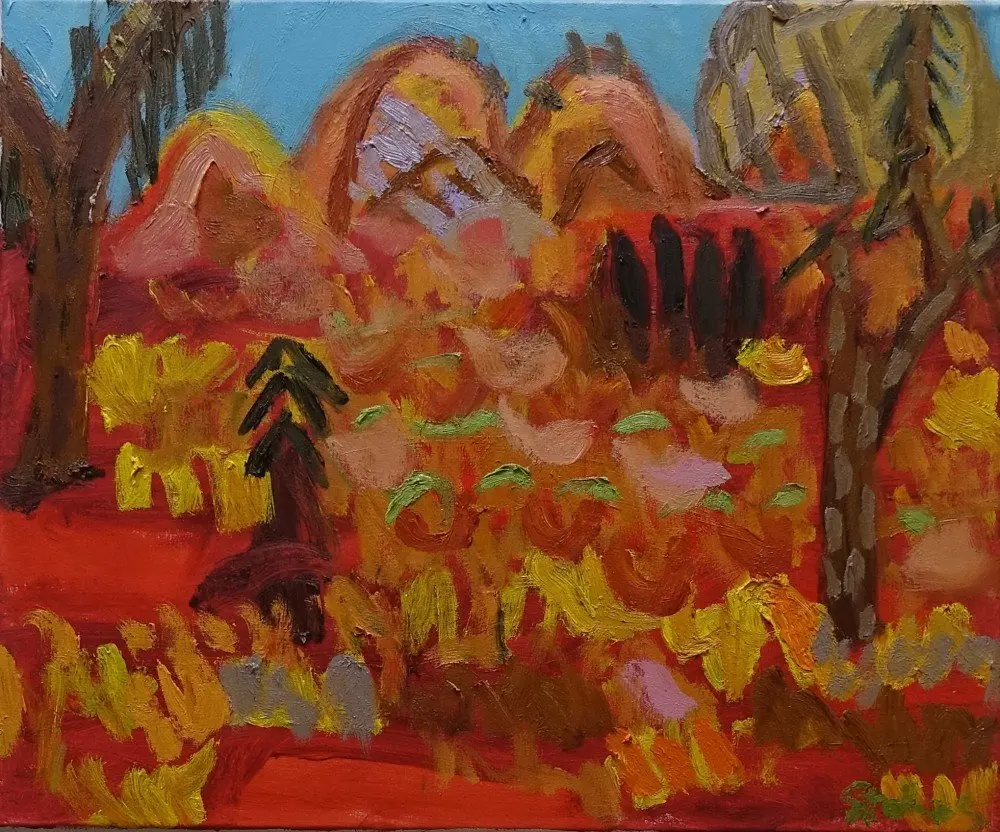 Whispers  oil on canvas by artist Sally Stokes