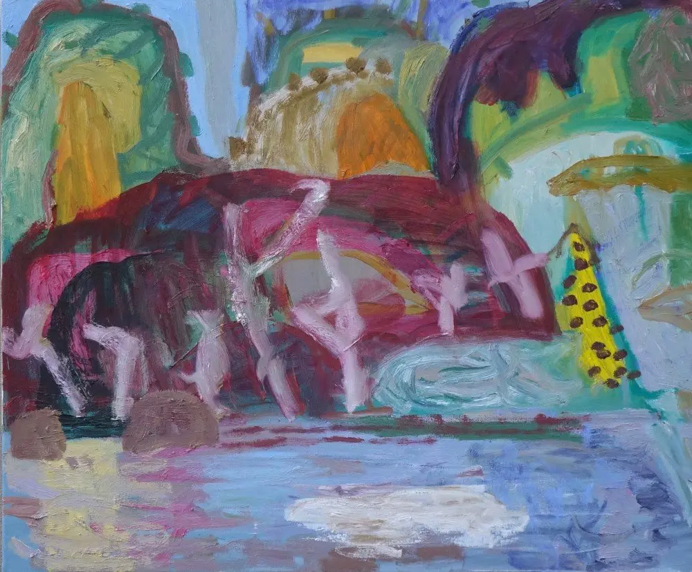 Fall into shadow (SOLD) oil on canvas by artist Sally Stokes