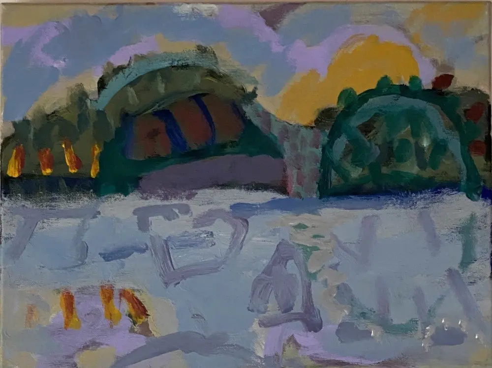 Were you aware  Acrylic on linen by artist Sally Stokes