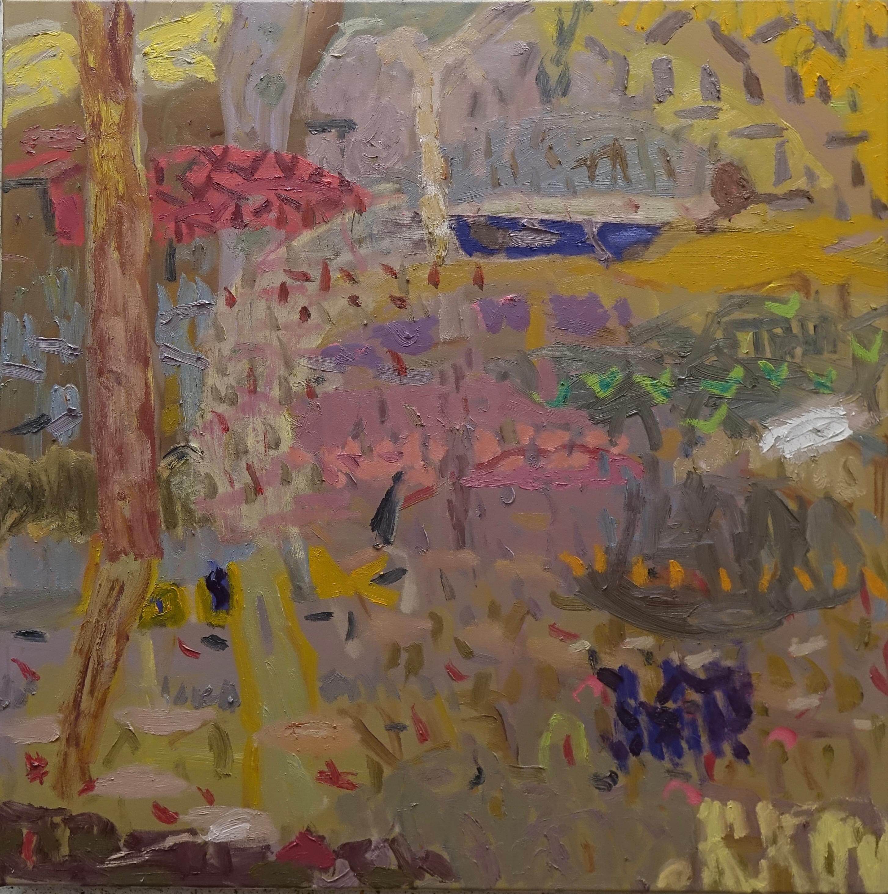 Stokes Slipping away oil on canvas 92x92cm