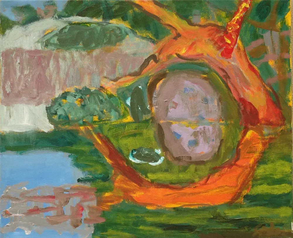 It begins before  acrylic on canvas by artist Sally Stokes