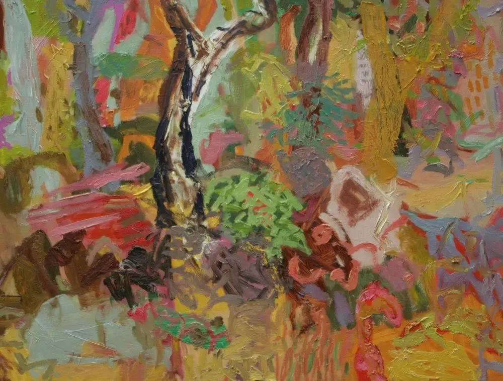 End of the Road (SOLD) oil on linen by artist Sally Stokes