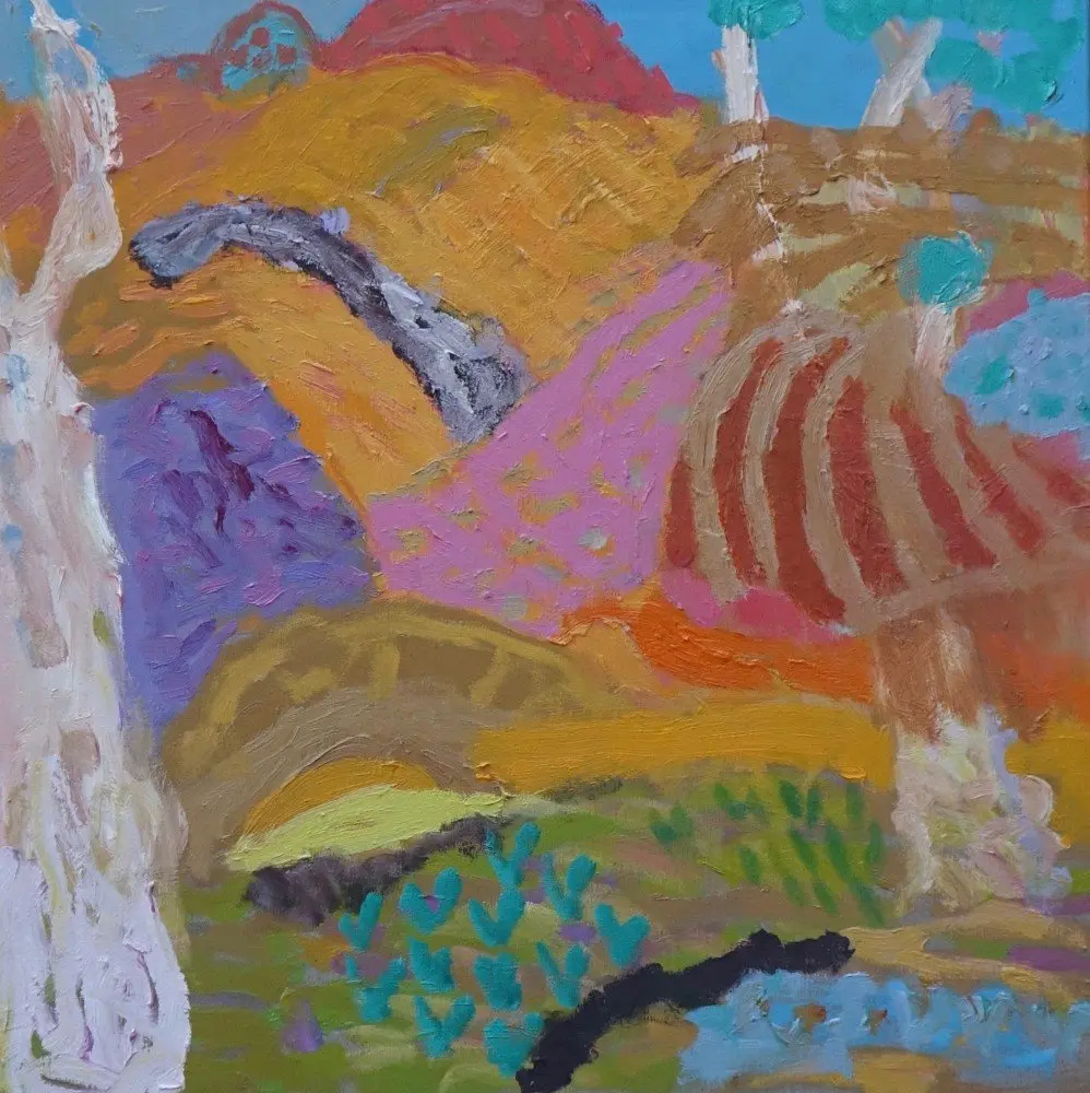 Sifting through a dream(SOLD) oil on linen by artist Sally Stokes